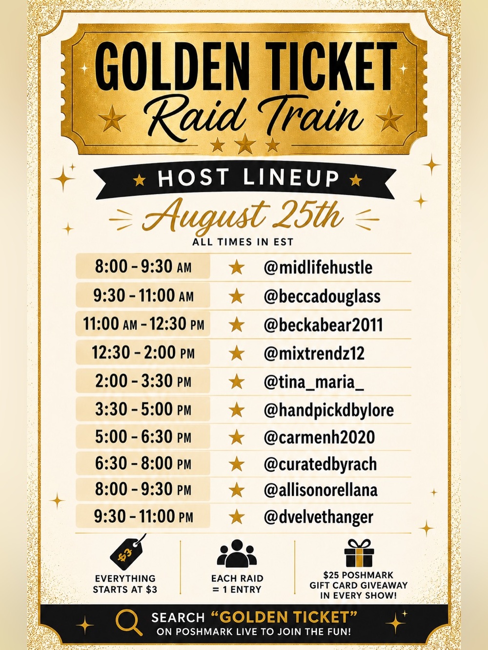 🚂🎟️ $3 Golden Ticket Raid Train 🎟️ 🚂 August 25th - Picture 2 of 2